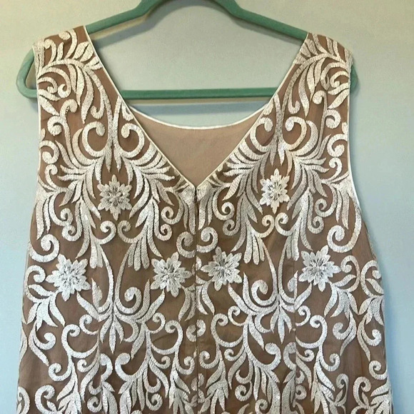 Adriana Papell lace  nude dress - Picture 3 of 5